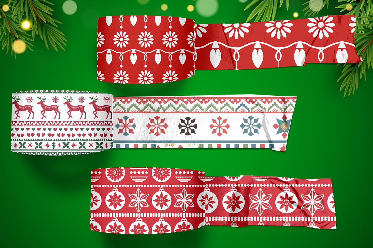 Fair Isle Nordic Christmas Patterns, a Pattern Graphic by Pattern Whimsy (Photo 2 of 8)