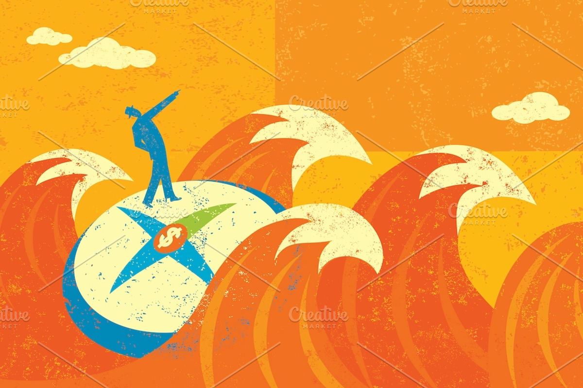 Searching in unchartered waters, a Finance Illustration by retrorocket
