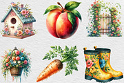 Summer Garden Watercolor Clipart, an Illustration by Black Bird Studio (Thumbnail 4 of 6)