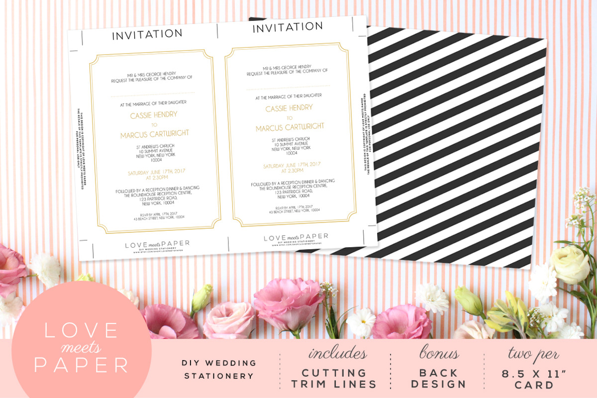 Wedding Invite Template I1001, an Invitation Template by Love Meets Paper (Photo 2 of 2)
