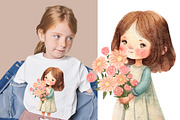 Flower Girls. Watercolor set, a Decorative Illustration by AlineArtStore (Thumbnail 5 of 8)