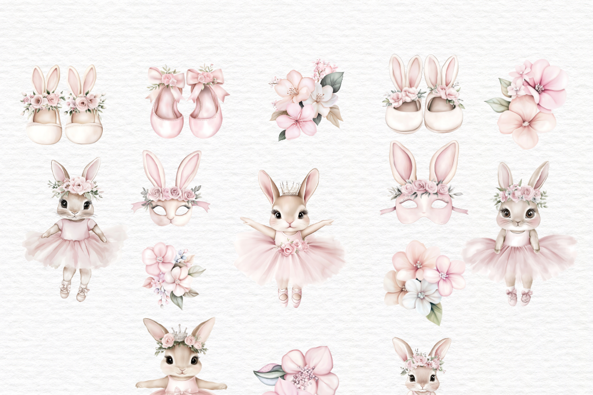 Bunny slippers watercolor clipart, an Animal Illustration by Invite to Clipart (Photo 3 of 5)