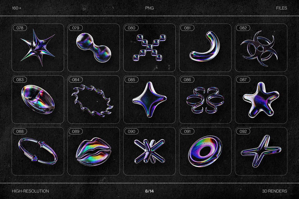 Chromatic Glass 3D Shapes Pack, an Object Graphic by Samolevsky (Photo 17 of 30)
