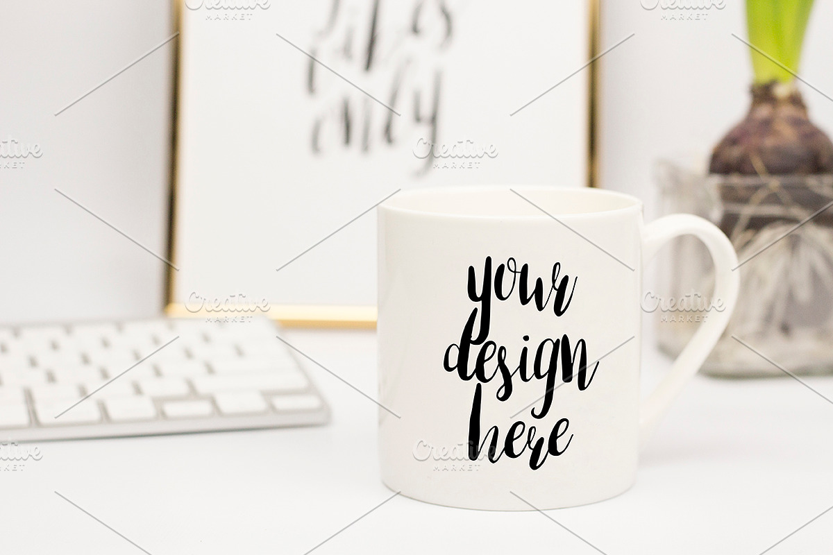 White Mug Mockup #3, a Cups & Container Mockup by Kreanille Design
