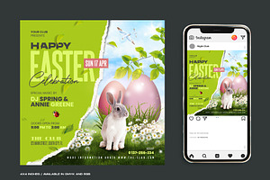 Easter Party Flyer, a Flyer Template by Corrella Design