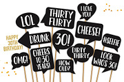 30th Birthday Photo Booth Props, an Illustration by Love Giftery (Thumbnail 1 of 2)