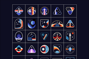 Retro Space Badges