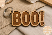 Halloween Boo! Keyring Laser Cut SVG, an Object Graphic by Rose Art (Thumbnail 3 of 3)