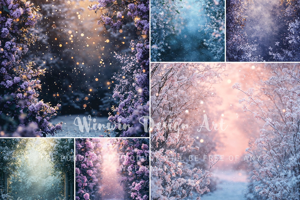 Snowfall Floral Portrait Backdrop, a Background Photo by Winwin Design Art (Photo 7 of 7)
