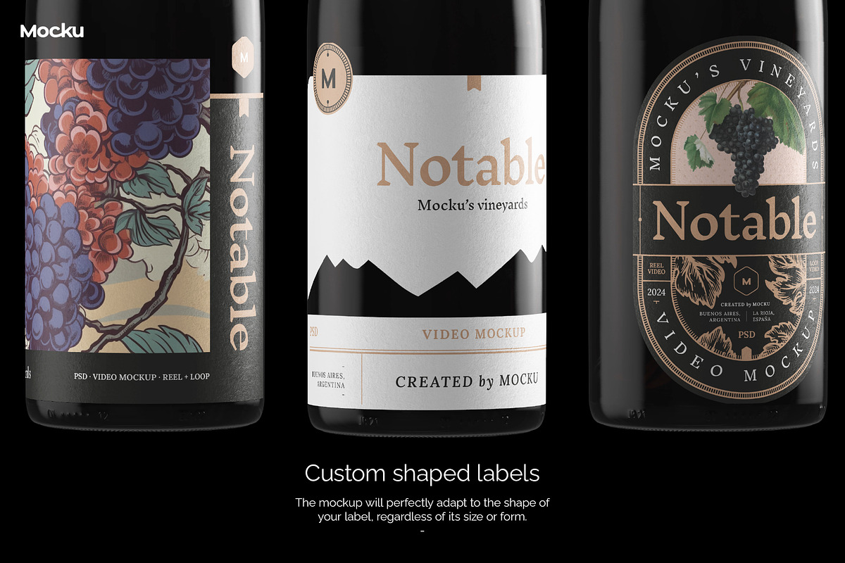 Notable - Burgundy Wine Video Mockup, a Packaging Mockup by Mocku (Photo 7 of 14)