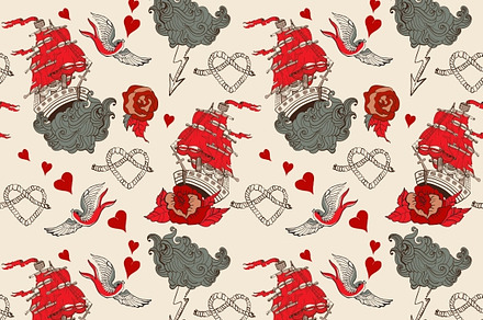 Seamless Vintage pattern preview 2