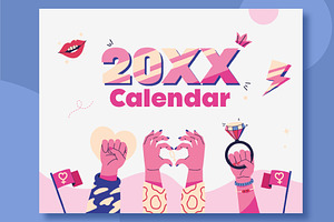 Colorful Printable Calendar Template, a Templates & Theme by studiogstock