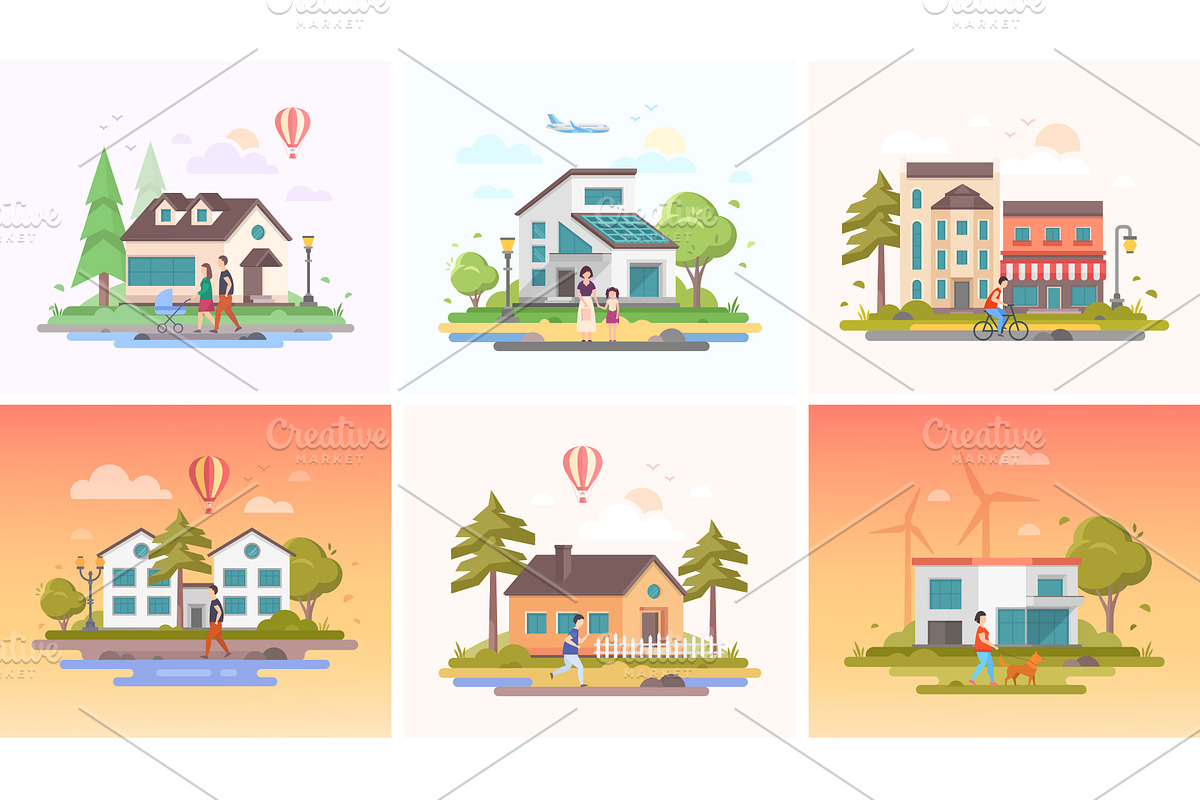 Peaceful landscapes with cottages, a Person Illustration by Boyko Pictures (Photo 10 of 11)