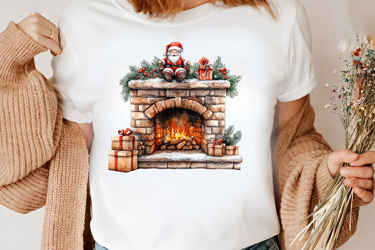 Christmas Fireplace Clipart, an Illustration by Canvas Craft (Photo 7 of 8)