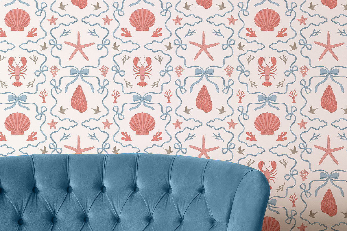 Coastal Coquette Seamless Pattern, a Pattern Graphic by Dina Mae (Photo 11 of 14)