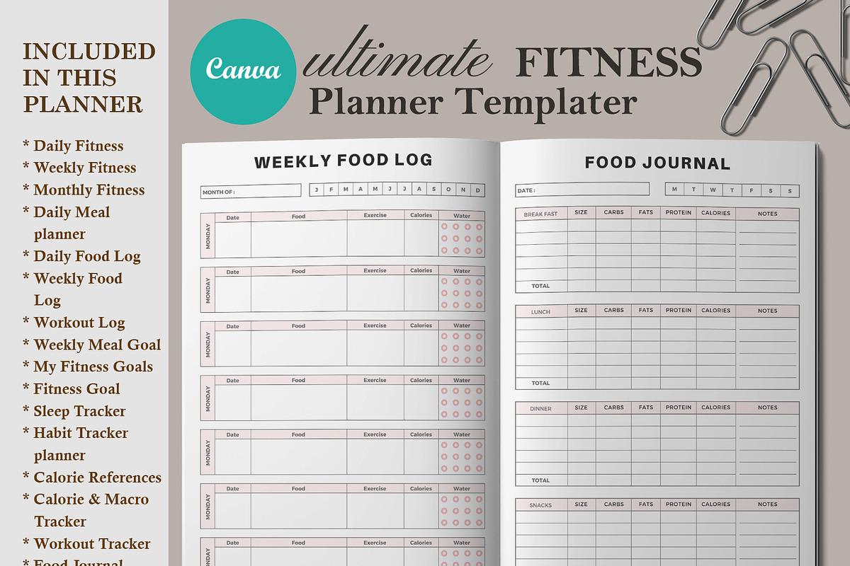 Ultimate Fitness Planner Vol.02, a Stationery Template by DesignByStore (Photo 1 of 4)