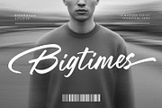 Bigtimes - A Modern Script, a Script Font by khurasan (Thumbnail 1 of 7)