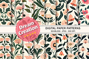 Retro Floral Seamless Pattern, a Texture Graphic by Dream Creation (Thumbnail 1 of 6)