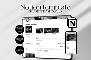 Notion Student Planner, an App Template by SociallyyCreative