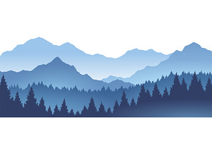Foggy mountains landscape background, an Illustration by the8monkey