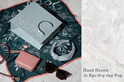 Twilight Garden Floral Scarf, an Object Graphic by ilustrinna (Thumbnail 3 of 7)