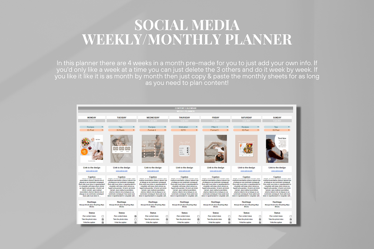 Simple Social Media Planner Template, a Social Media Template by SociallyyCreative (Photo 2 of 9)