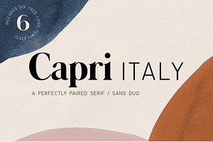 Capri Font Duo W/ 6 Free Logos