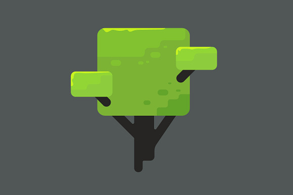 Square Tree With Green Foliage