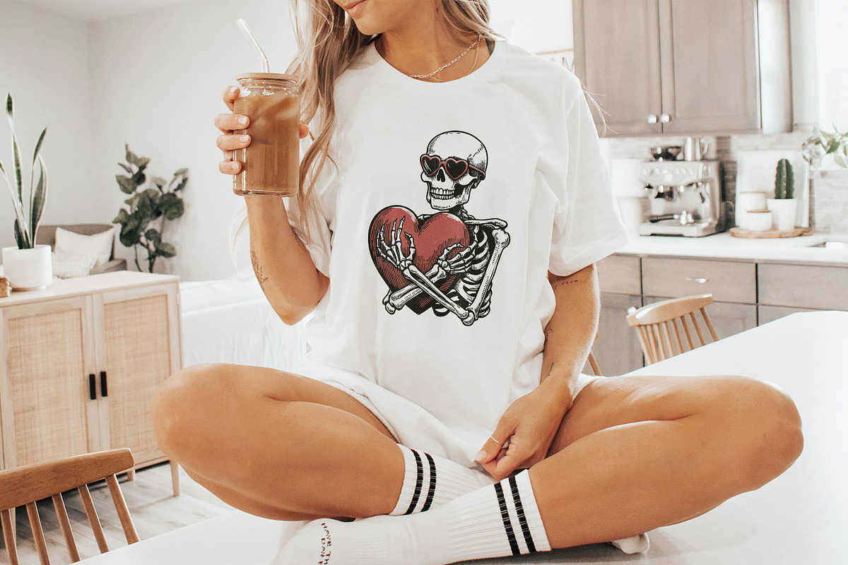 Skeleton Hugging a Heart PNG, Funny, an Illustration by SharpMarketplace (Photo 3 of 9)