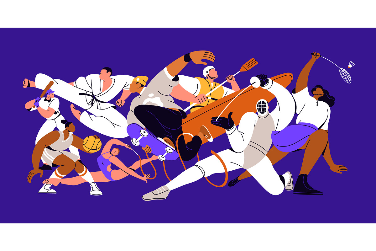 Athletes group, multi-sport concept, a Sport Illustration by Good Studio (Photo 3 of 3)