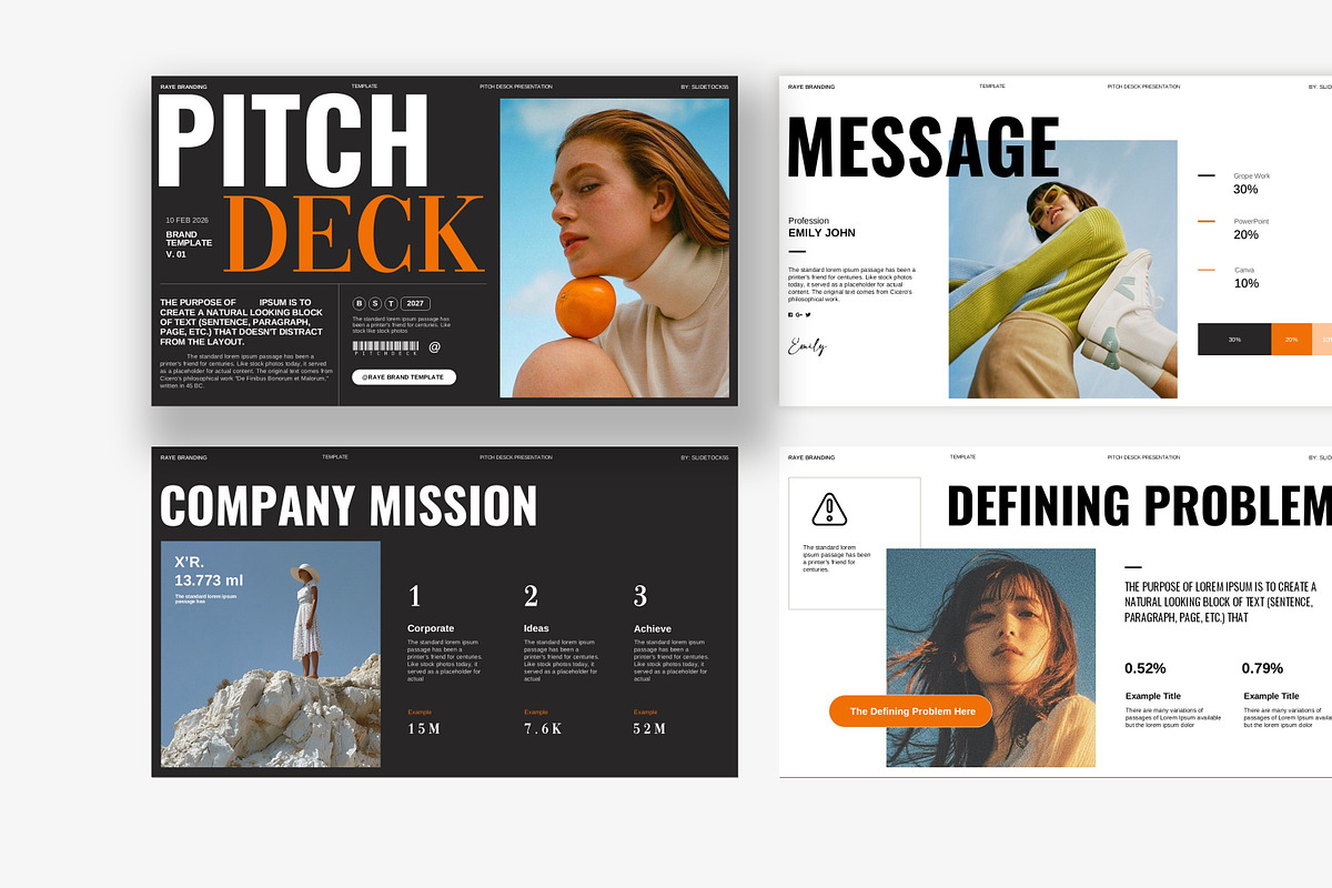 Raye Pitch Deck Template, a Presentation Template by slidestock55 (Photo 4 of 11)
