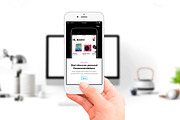 Hands holding iPhone 7 Mockups (New), an iPhone Mockup by Uidea (Thumbnail 4 of 4)