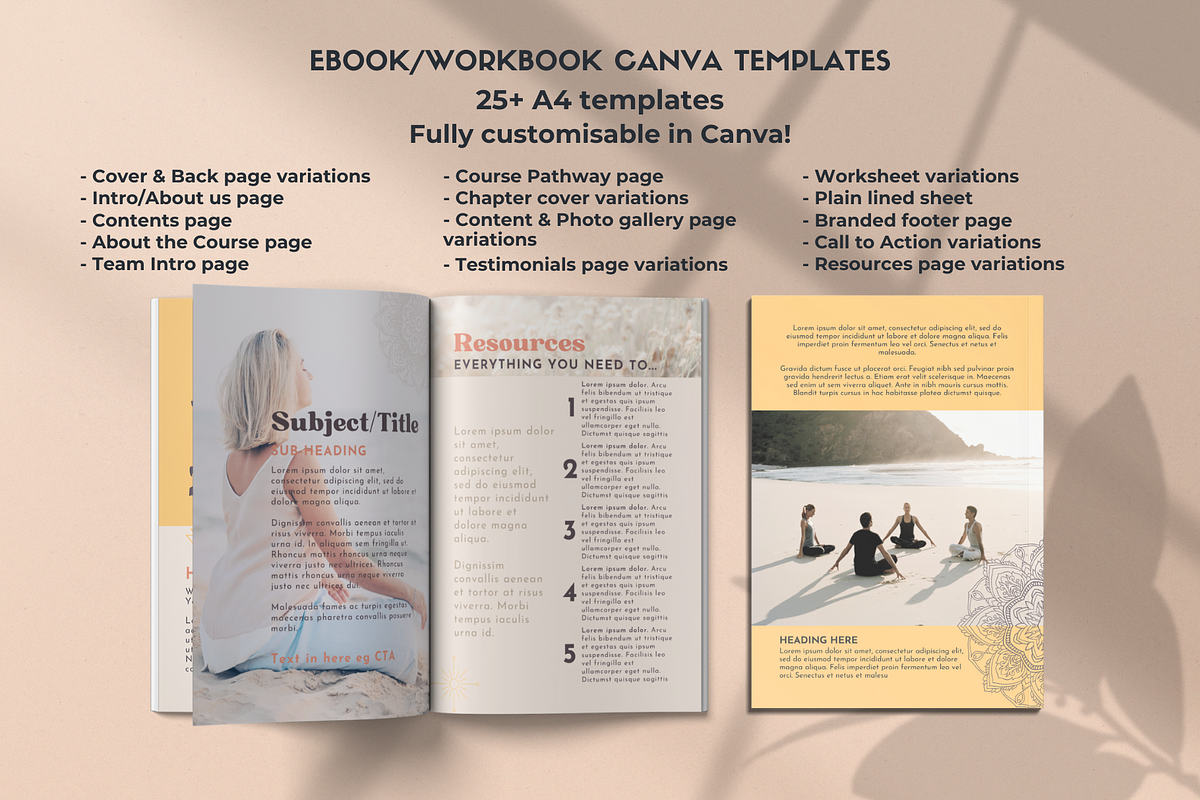 Workbook ebook Canva template Sunset, a Templates & Theme by Monarch 21 Design (Photo 2 of 8)