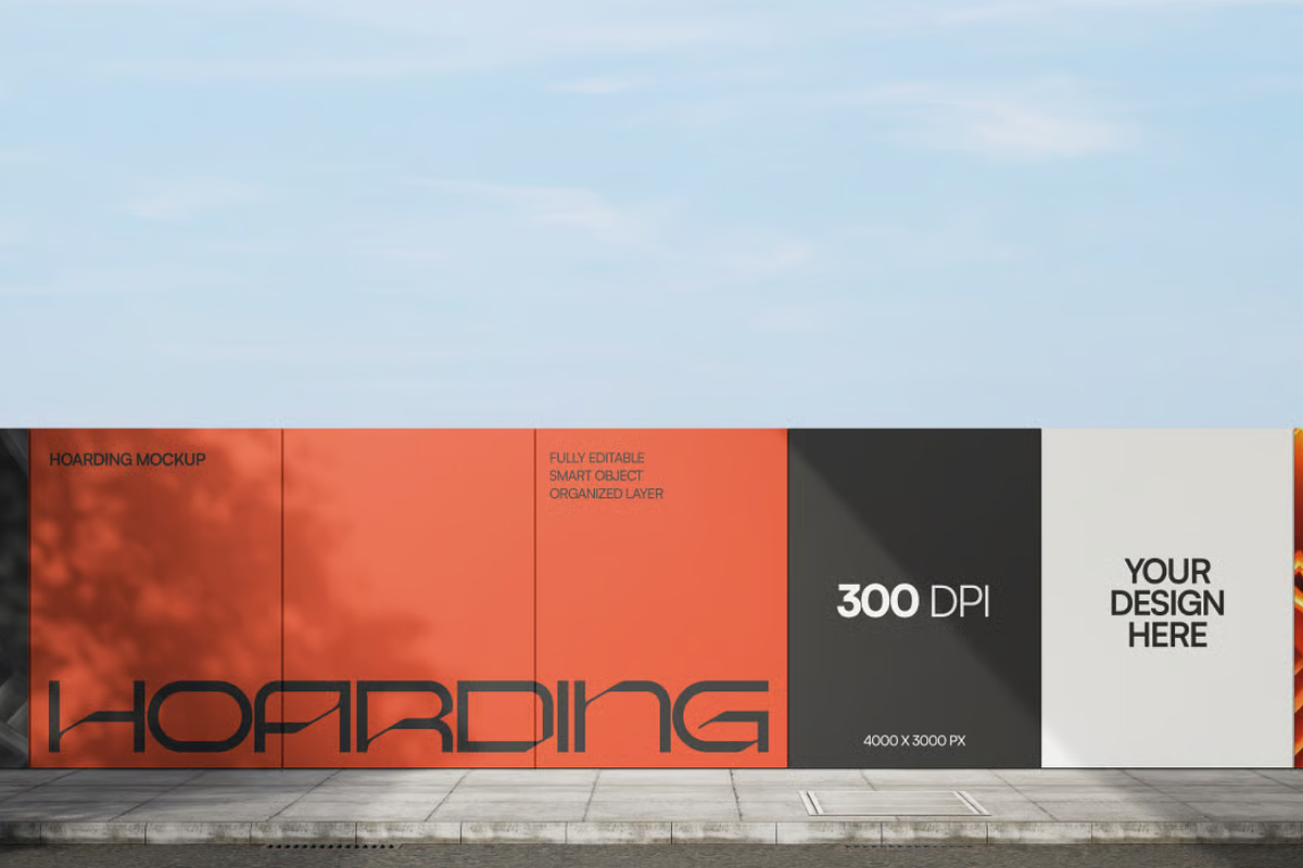 Construction Hoarding Mockup, an Advertising Mockup by graphicsauce (Photo 2 of 3)