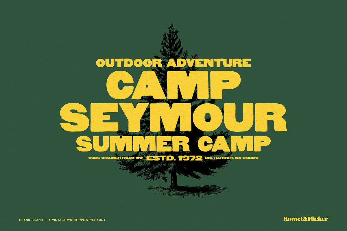 Grand Island - A Woodtype Font, a Sans Serif Font by Komet & Flicker (Photo 8 of 15)