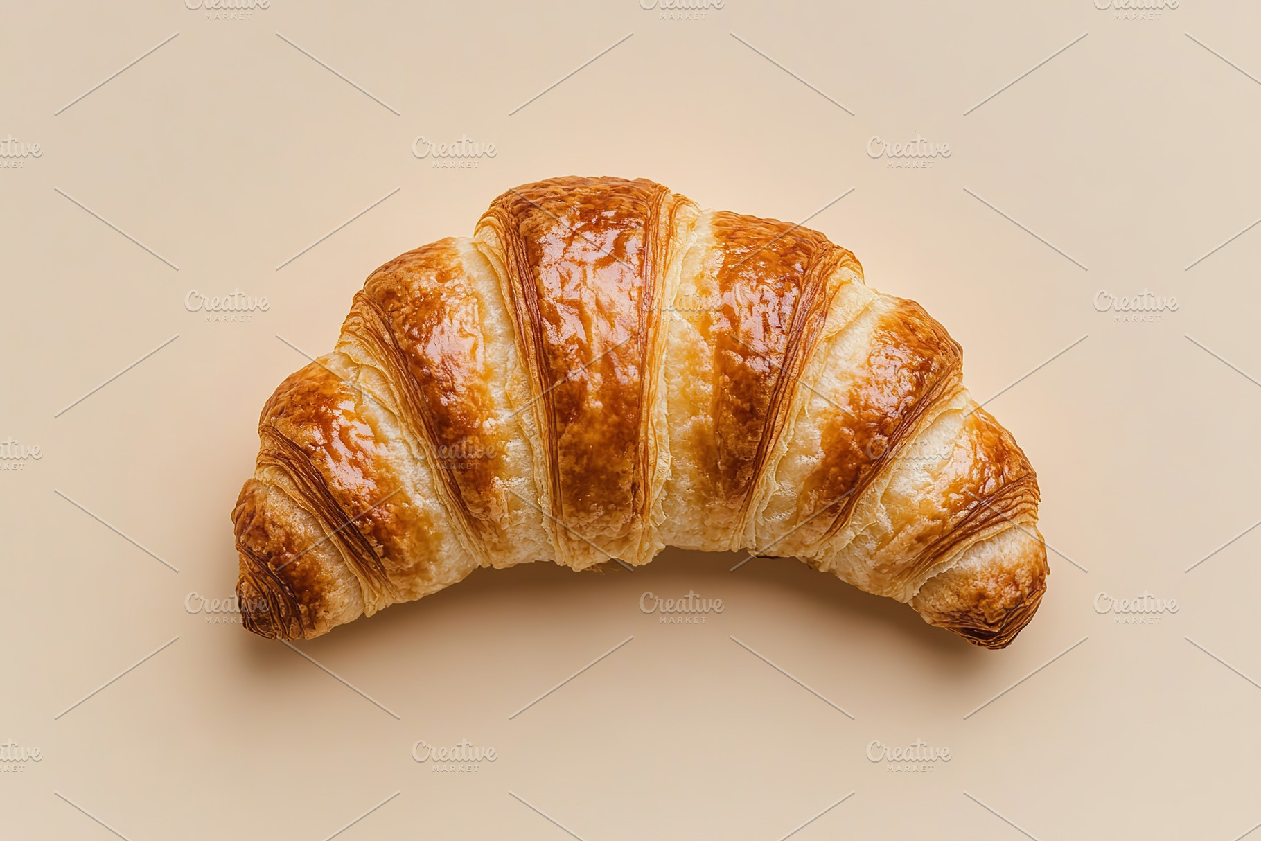 French pastry croissant, fresh baked, a Food & Drink Photo by AlyaAnd