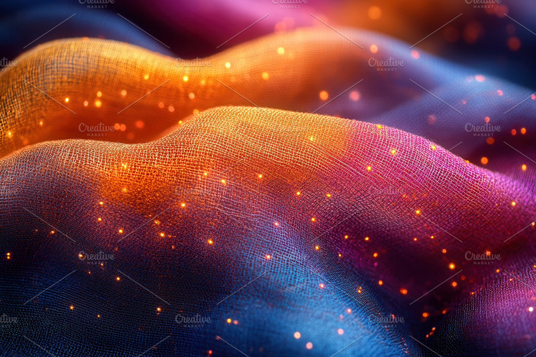 Colorful fabric texture with glowing, a Photo by Tanuart