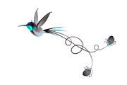 Hummingbirds and flowers, a Pattern Graphic by sovarina (Thumbnail 3 of 7)