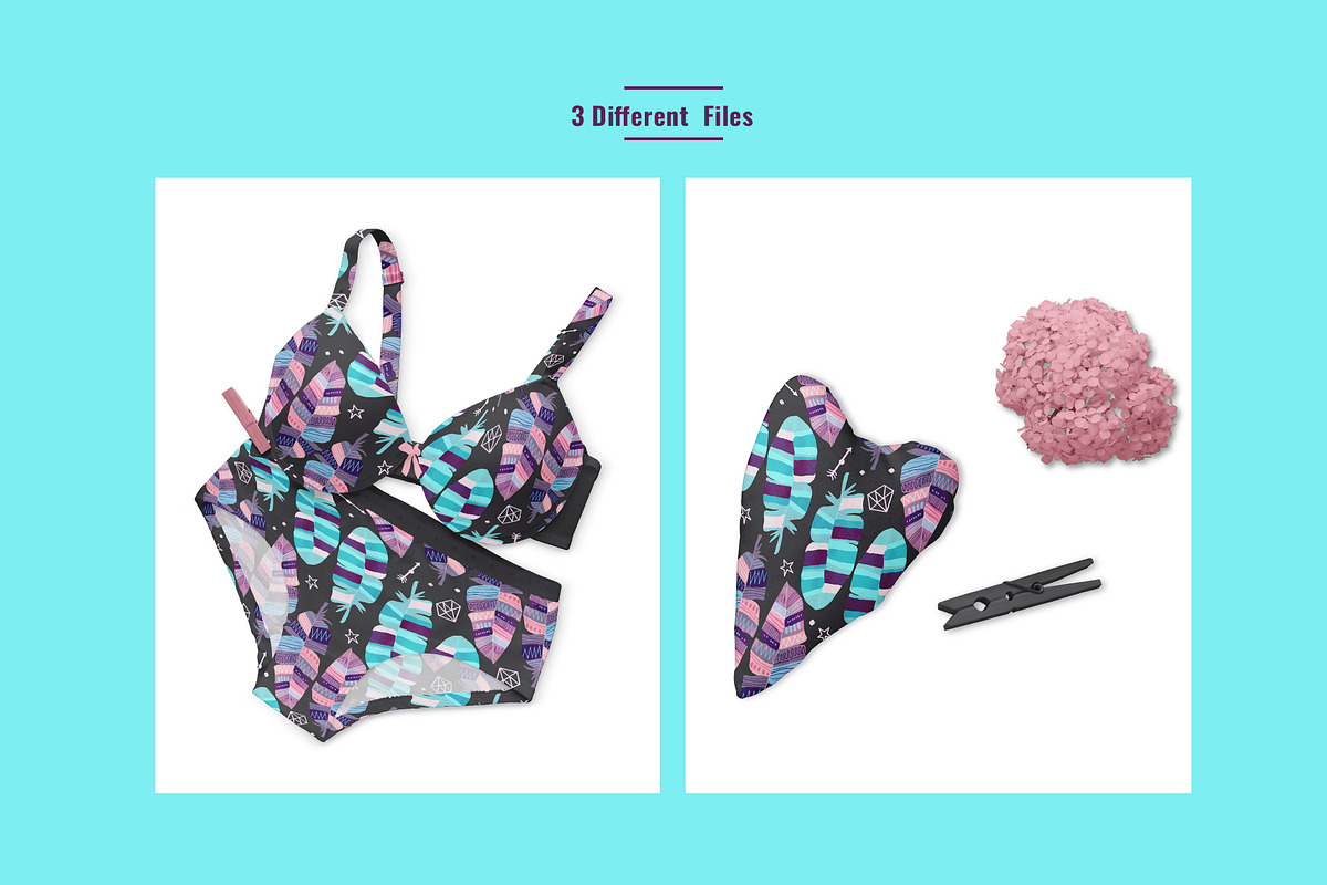 Organic Cotton Lingerie Set Mockup, an Apparel Mockup by Designertale (Photo 3 of 6)