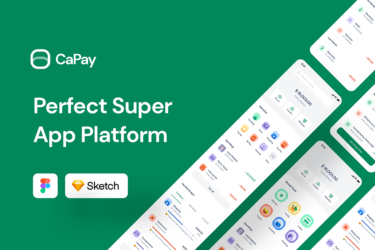 CaPay Wallet iOS UI Kit, an UI Kit Template by CaDesign (Photo 1 of 7)