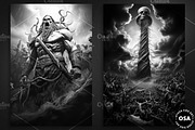 Monochromatic Evil Poster Set, a Background Graphic by Other Side Art (Thumbnail 3 of 5)