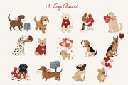 Valentine’s Day Dog Clipart Bundle, an Object Graphic by Malunio (Thumbnail 2 of 3)