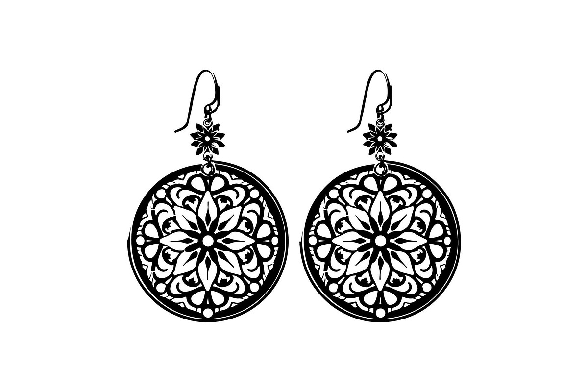 Round Filigree Earrings SVG Set, an Object Graphic by Creativeshirt (Photo 3 of 13)