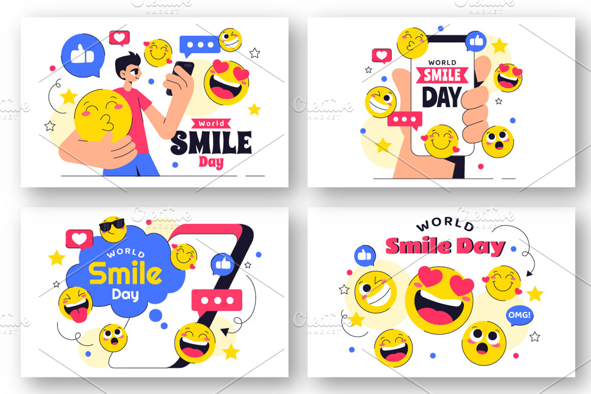 12 World Smile Day Illustration, a Person Illustration by denayunebgt (Photo 3 of 4)