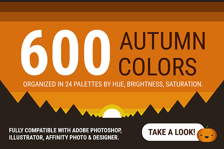 600 Autumn Halloween Color Swatches, a Palette Add-On by ToonPlanet Vector Assets