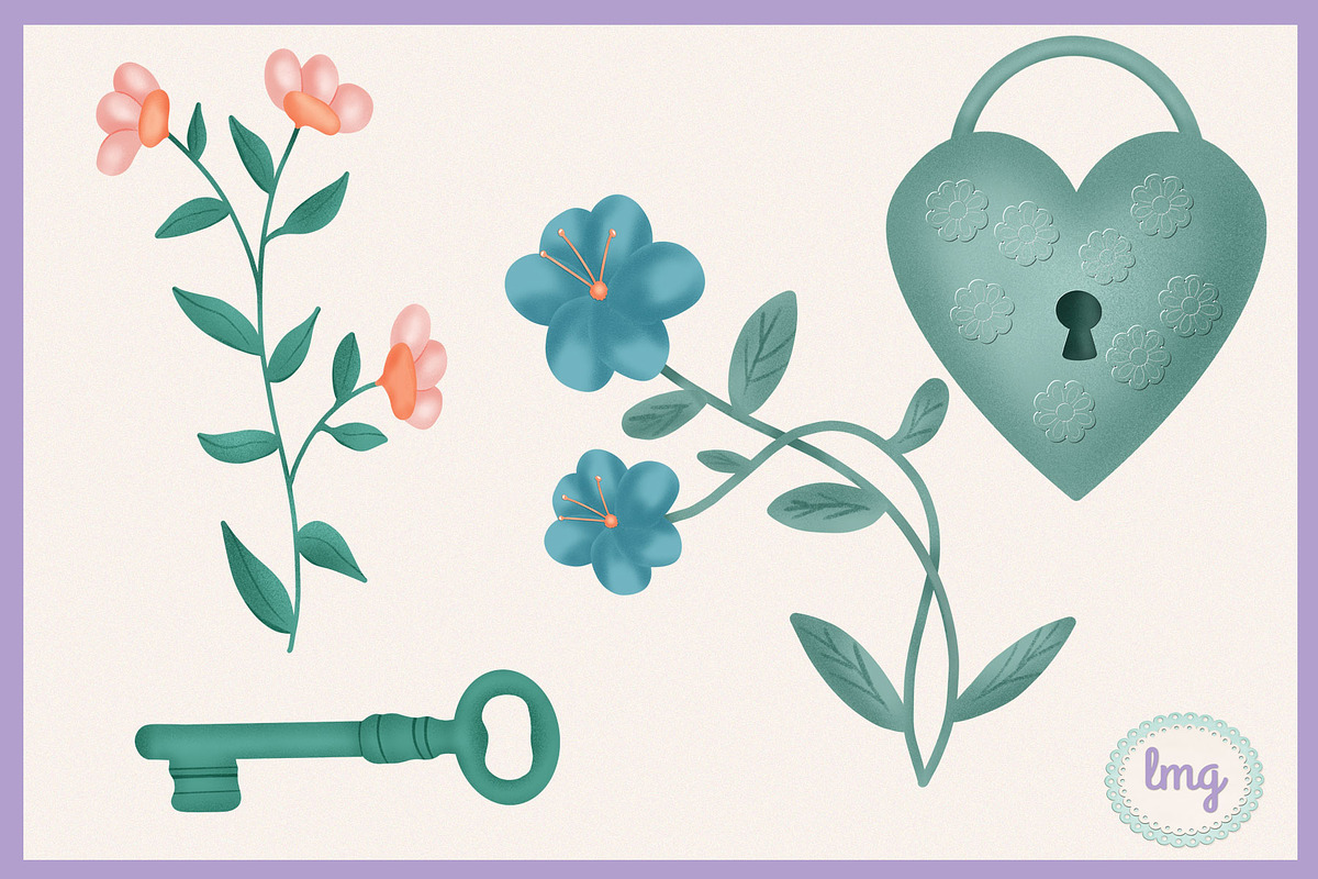 Valentine Love Digital Clip Art, an Illustration by Lavender Mint Graphics (Photo 4 of 5)