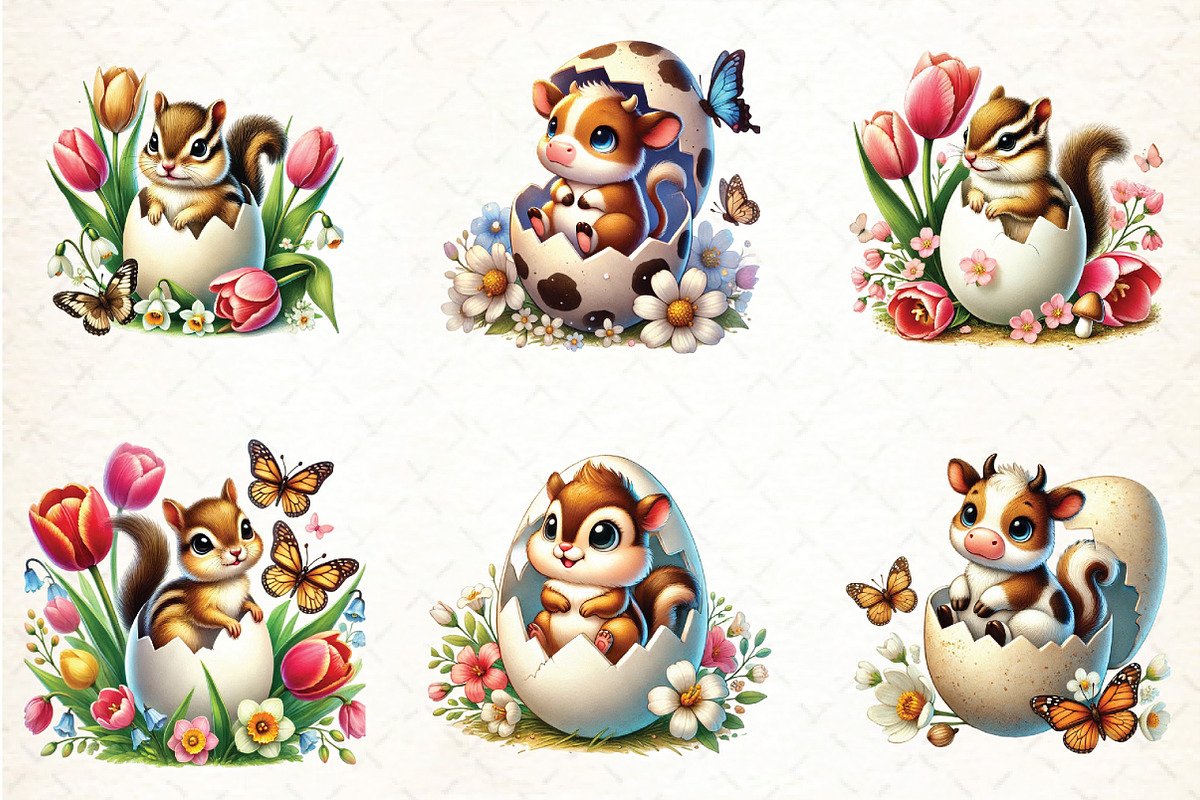 Easter Animal Sublimation Clipart, an Animal Illustration by DreamCafeArt (Photo 3 of 4)