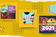 90's Instagram Pack, a Social Media Template by graphicook (Thumbnail 3 of 7)