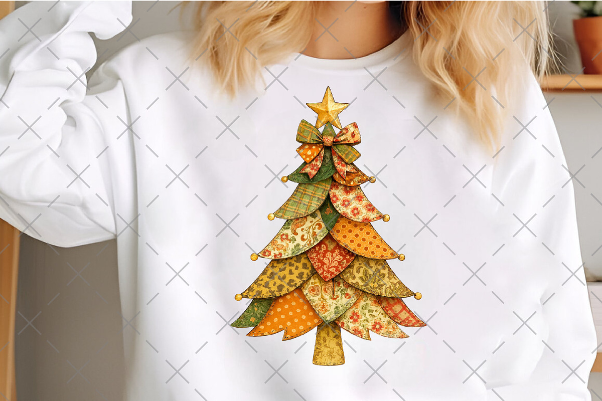 Patchwork Christmas Tree Png, an Illustration by Craft Nest (Photo 2 of 6)
