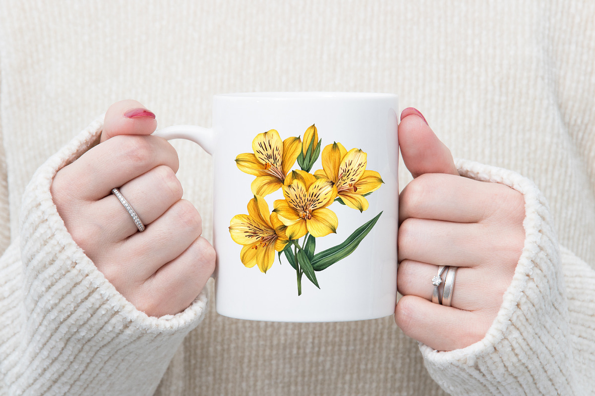 Retro Vintage Alstroemeria Flowers, an Illustration by designcity5 (Photo 5 of 5)